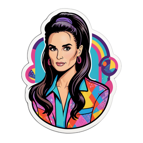 Artystyczna naklejka z ikonowymi fryzurami Demi Moore