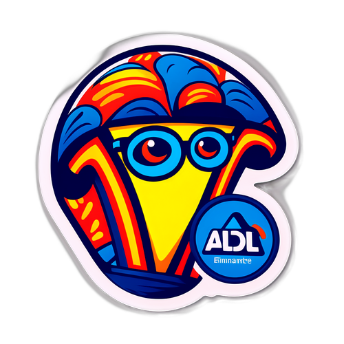 Sticker van Aldi met vrolijke uitstraling