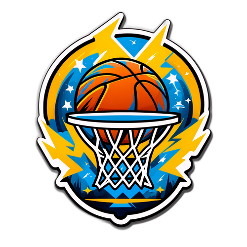 Écusson d'une équipe de basket-ball avec éclairs