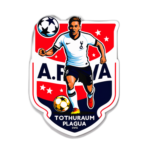 Ein lebendiger Aufkleber der Aktion von Tottenham gegen Slavia Prag