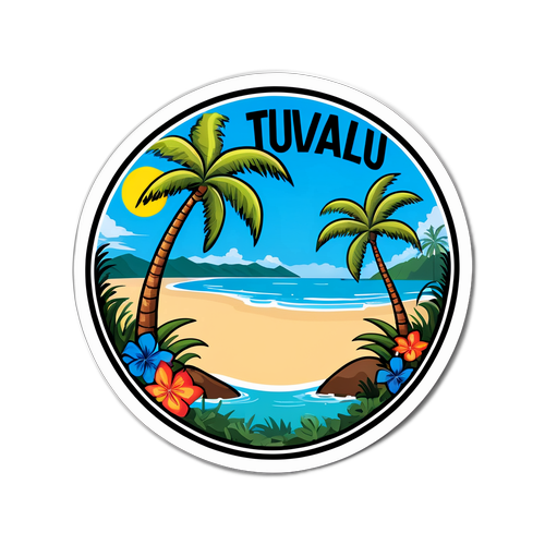 Fargerik klistremerke av Tuvalu