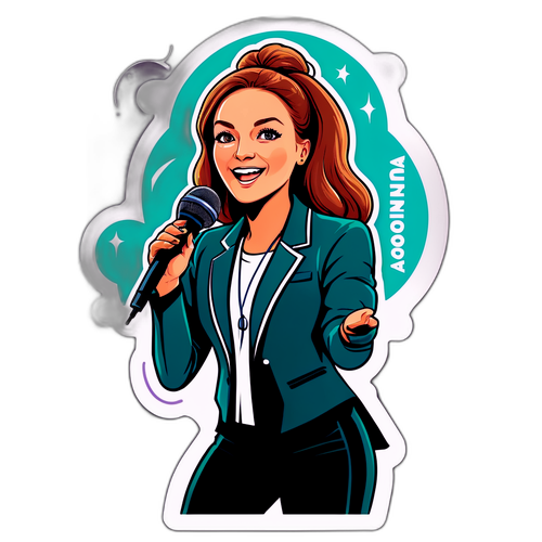 Design samolepky Moniky Absolonové na pódiu