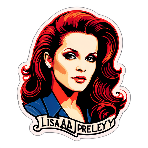 Vintage-sticker av Lisa Marie Presley
