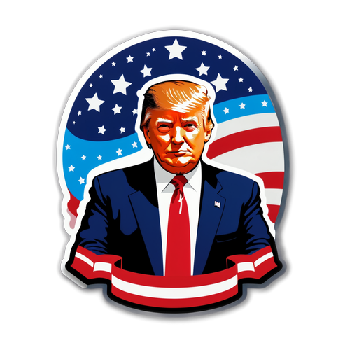Stiker Trump di Depan Rumah Putih