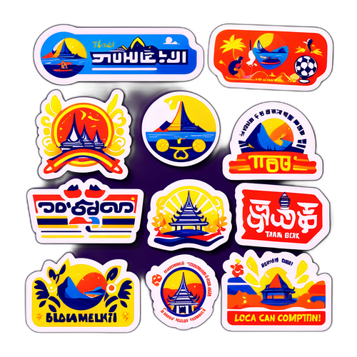 สติกเกอร์โปรโมทการแข่งขันกีฬาไทย