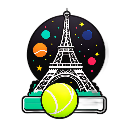 Eiffelturm und Tennisball Sticker für die 'Paris Masters'