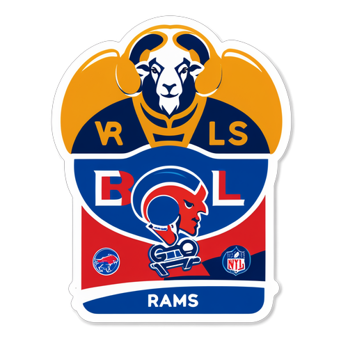 Retro Rams vs. Bills Football Game Sticker