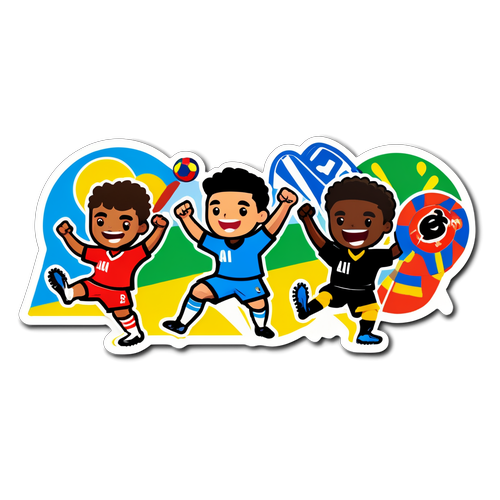Rolig cartoon-sticker av en Serie A-match