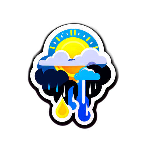 天氣變化提醒動畫風格貼紙