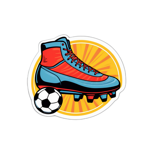 Návrh samolepky s vintage fotbalovým vybavením