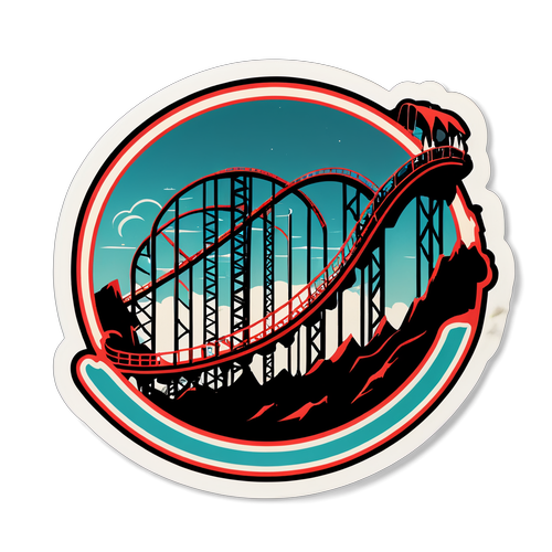 Stiker Tema Destinasi Akhir dengan Roller Coaster Vintage