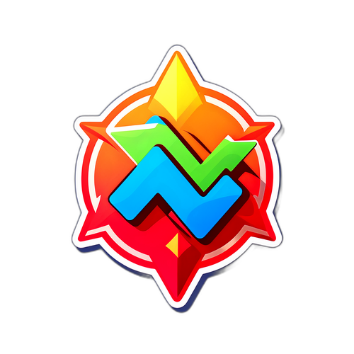 通貨変動を象徴するロゴスタイルのステッカー