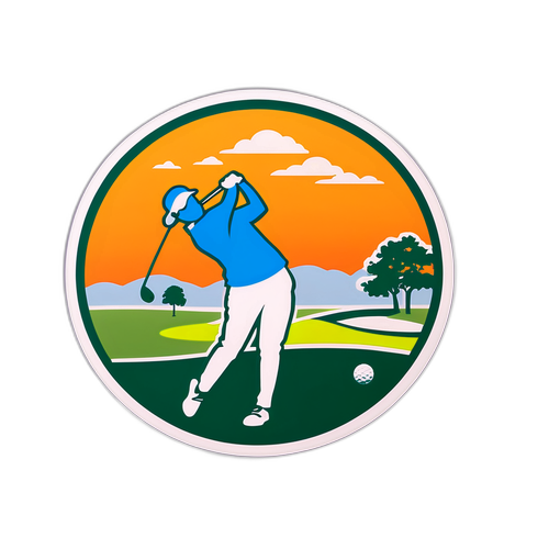 สติกเกอร์โลโก้ LPGA ท่ามกลางสนามกอล์ฟที่สวยงาม