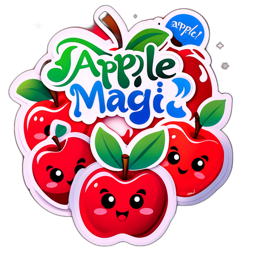 Наліпка з милими яблуками "Яблучна магія!"