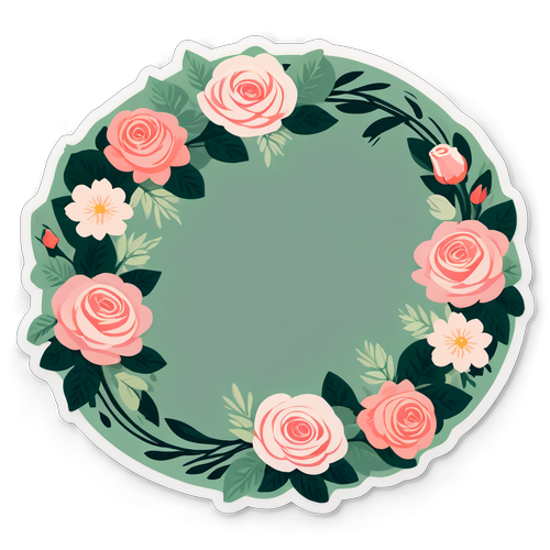 Floral Wreath with Delicate Roses