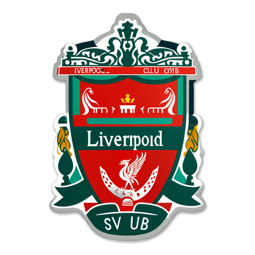 Sticker ủng hộ Liverpool, với biểu tượng của câu lạc bộ và các mùa giải vinh quang