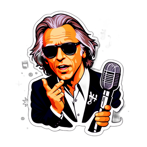 Bob Geldof med solbriller og mikrofon