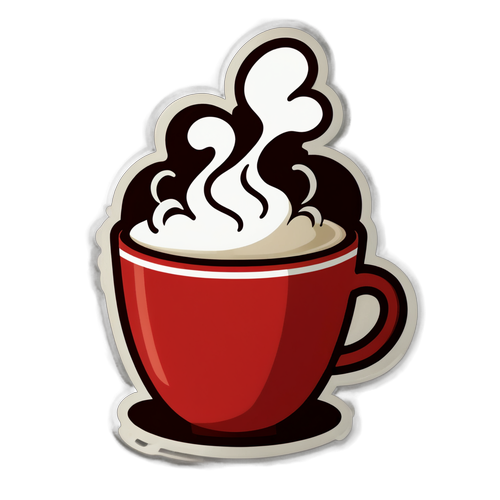 Warm Your Heart: The Cozy Coffee Cup Sticker That Symbolizes Love and Comfort!