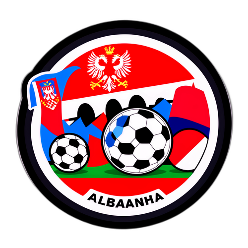 Sportstema klistermærke: Albanien vs. Serbien