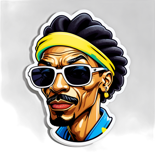 Funky Snoop Dogg Sticker: En Caricatur der Fanger Groovet i Graffiti-Stil!