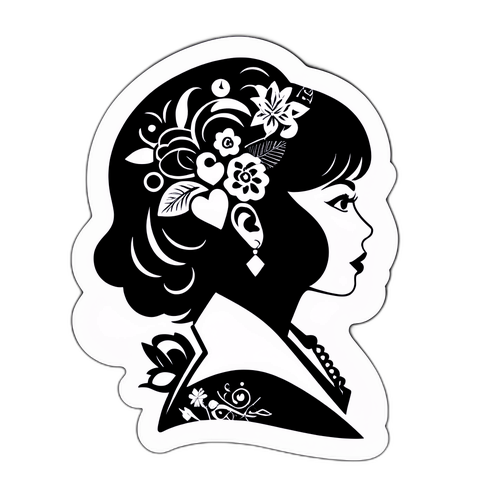 Silueta s květinovými motivy