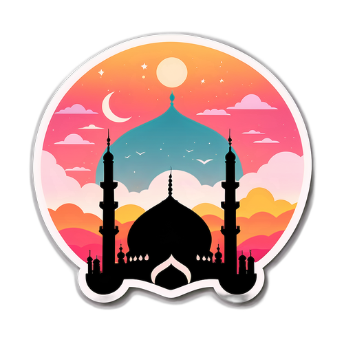 Stiker Matahari Terbit Serene untuk Subuh Surabaya