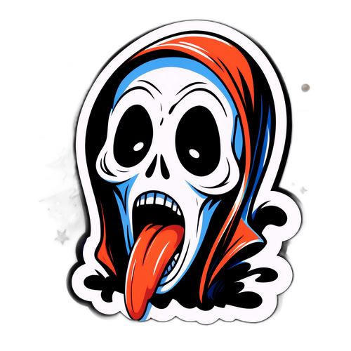 Sticker van Scream 7 in een grappige spin-off stijl