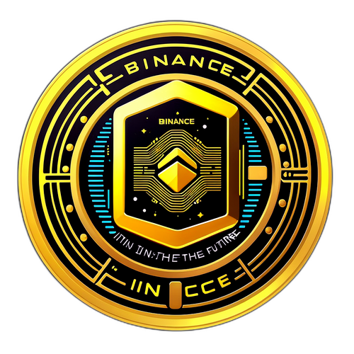 Futuristická zlatá mince Binance