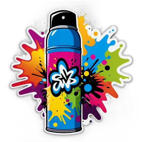 Graffiti-Style Spray Paint Can Sticker