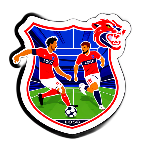 Stiker Pemain LOSC dan Lyon di Padang Bola