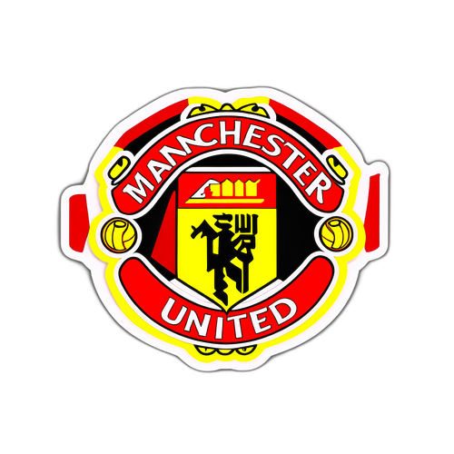 สติกเกอร์ที่มีชื่อเล่น 'manu' พร้อมกับองค์ประกอบที่เกี่ยวข้องกับแมนเชสเตอร์ยูไนเต็ด