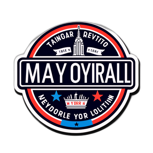 Vintage-Inspired Sticker para sa Halalan ng Mayor ng New York