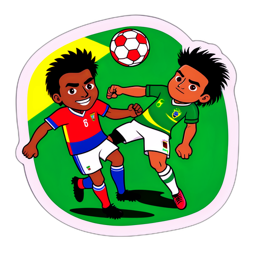 Sticker ya Mpira wa Miguu ya Bolivia na Brazil