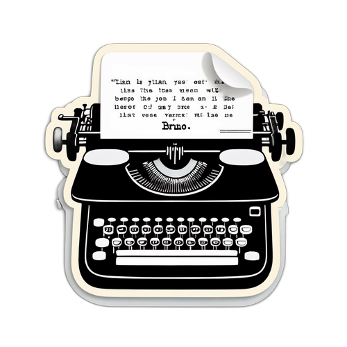 Adesivo Classico con Macchina da Scrivere 'Bruno Vespa'