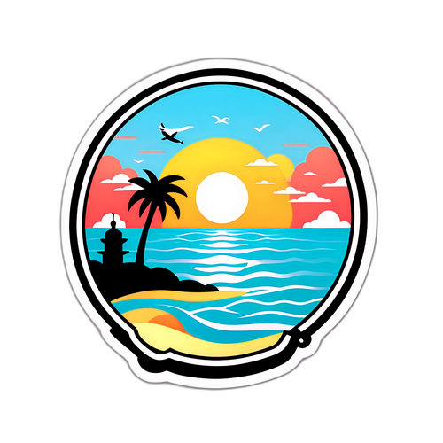 Sticker wakacyjny z symbolem wolności