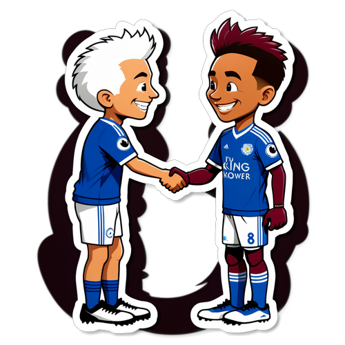 Seni Maskot Leicester City dan West Ham Bersalaman