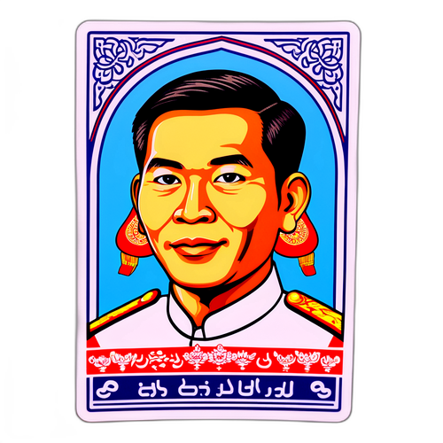 สติ๊กเกอร์ของนพพรรงค์ เดชคุณยิ่งกกแก้ว พร้อมข้อความ 'เป็นที่รักของคนไทย'