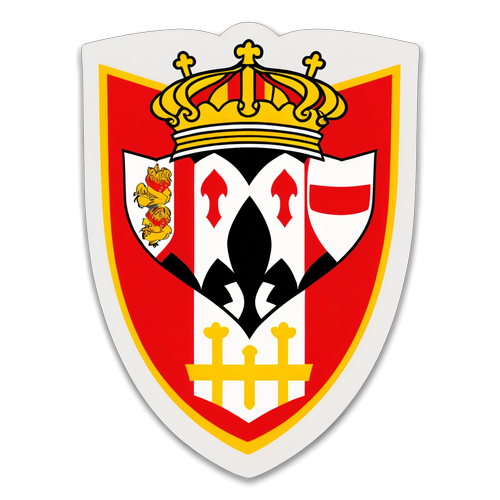 Diseño de la bandera de Girona con su escudo y la frase 'Orgulloso de ser Girona FC'