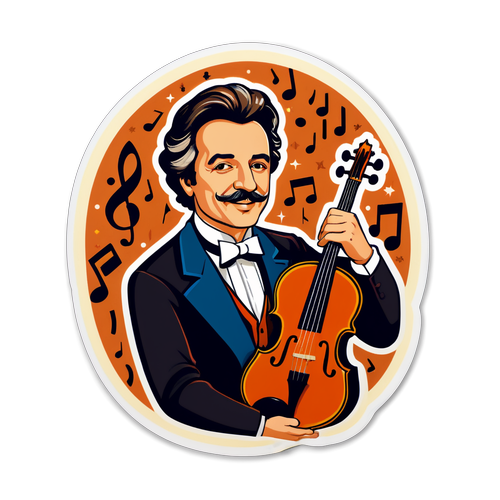 Sticker di Angelo Sotgiu con Note Musicali Vintage