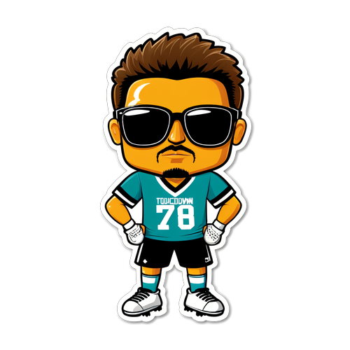 Touchdown Vibes: The Ultimate Sticker That Merges Football and Pop Culture!