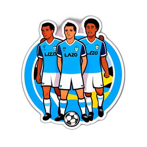 Ілюстрація матчу Лаціо – Комо, з емоційними моментами та гравцями