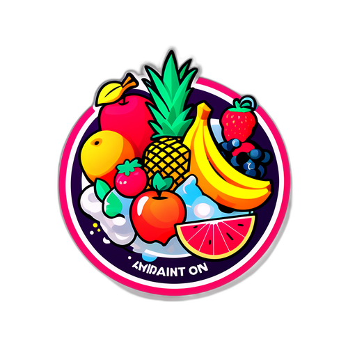 关注健康的水果与药物互动贴纸