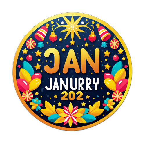 Γιορτινή αυτοκόλλητη ετικέτα για τον εορτασμό της 20ης Ιανουαρίου