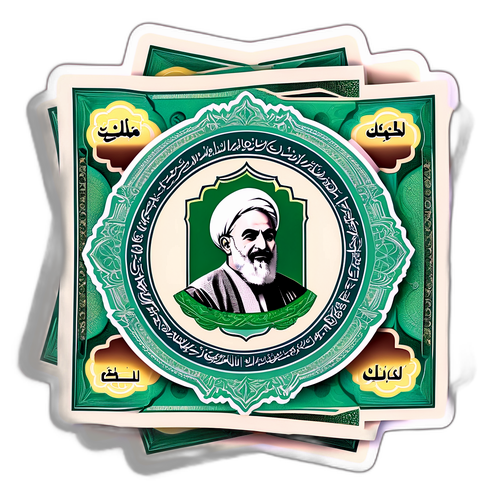 Isang Nakatumpok na Pondo ng Iranian Currency na May Tradisyonal na Ornamentadong Hangganan