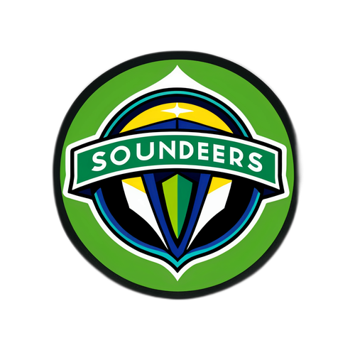 Logo de los Seattle Sounders con un balón de fútbol