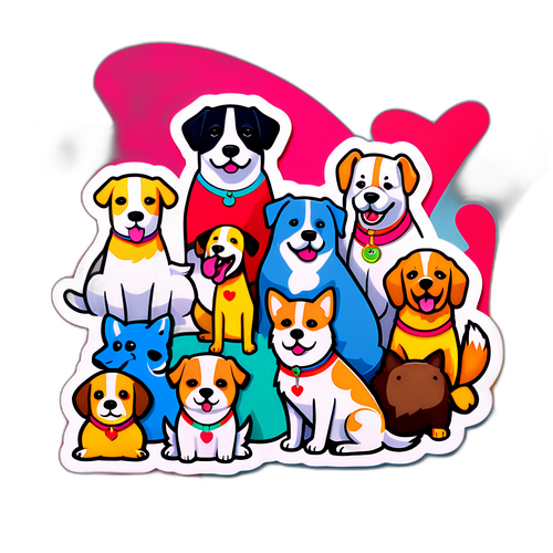  Psy w różnych pozach z humorystycznymi hasłami 