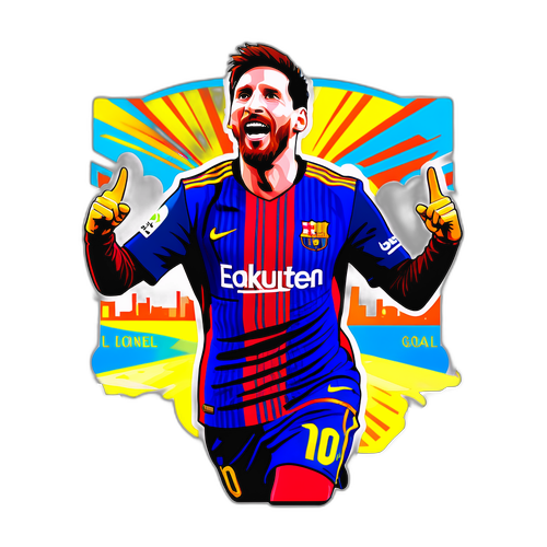 Stiker Lionel Messi dengan Pose Ikonik