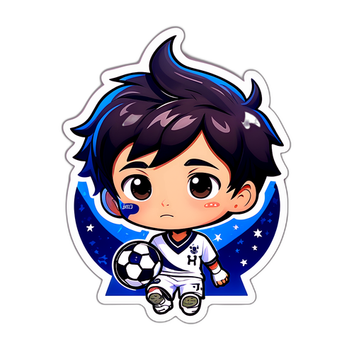 Chibi-karakter av gutt i Tottenham-drakt drømmer om Champions League