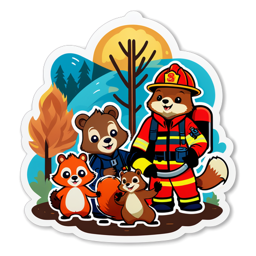 San Diego Fires Playful Animal Sticker