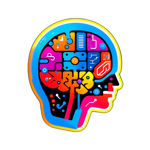 Символічне уявлення мозку, оточеного цифровими елементами сучасних технологій